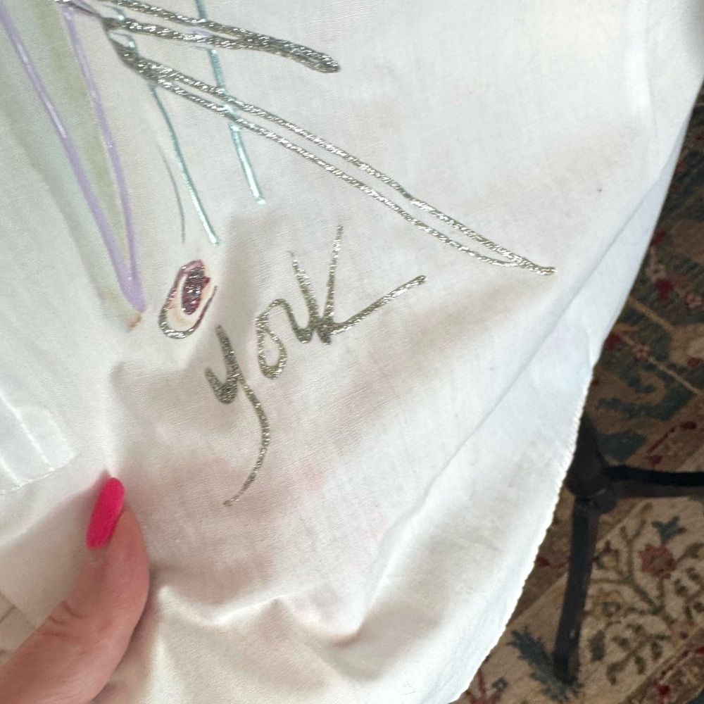 Artisan Painted Pink and Silver Blouse - Picture 8 of 11